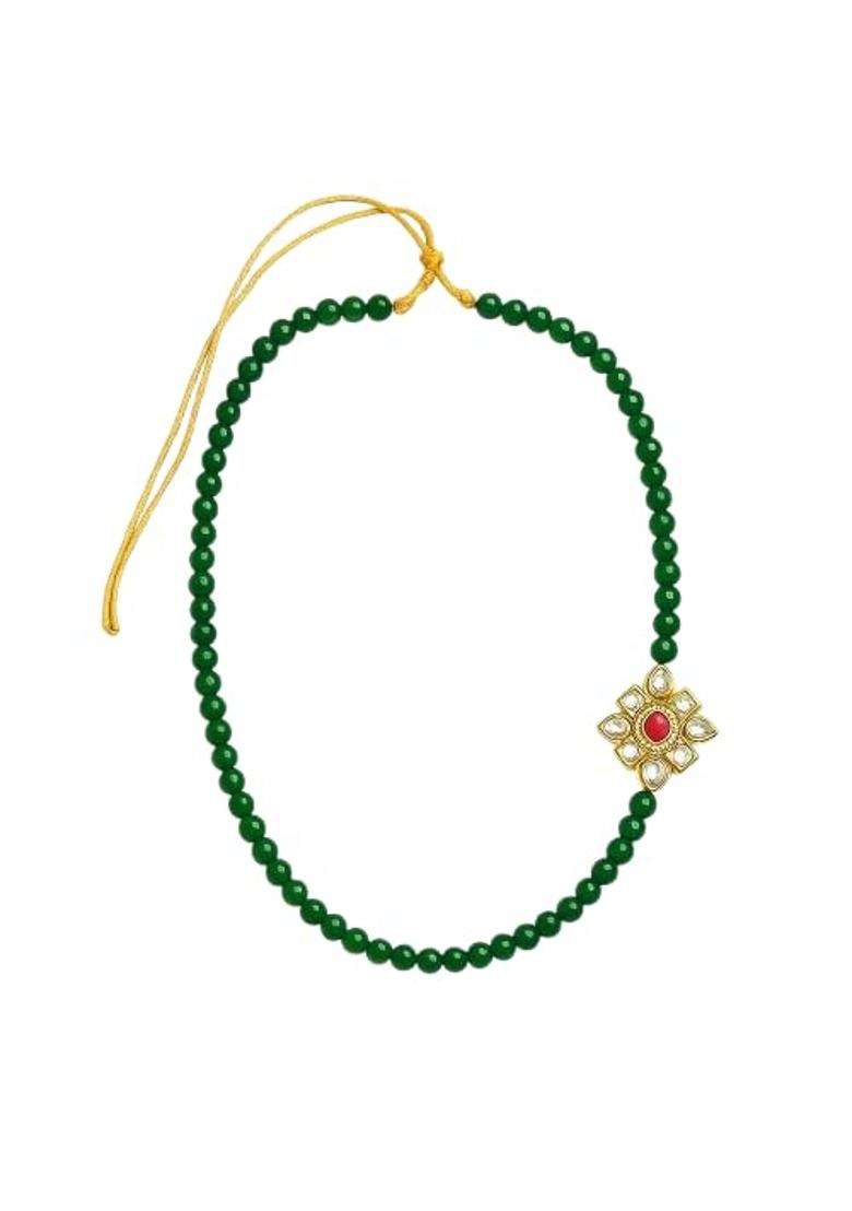 Vrindavanstore Swagat Malas for Baratis Premium Green Beads Welcome for Wedding Guests Pack of 25 - Indya