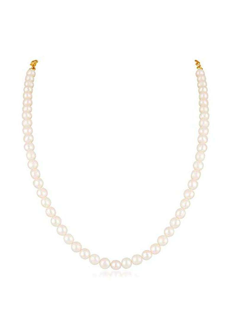 Certified Gems White Sacha Moti Original Mala with Natural Pearl Beads - Indya