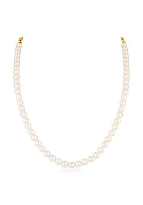 Certified Gems White Sacha Moti Original Mala with Natural Pearl Beads