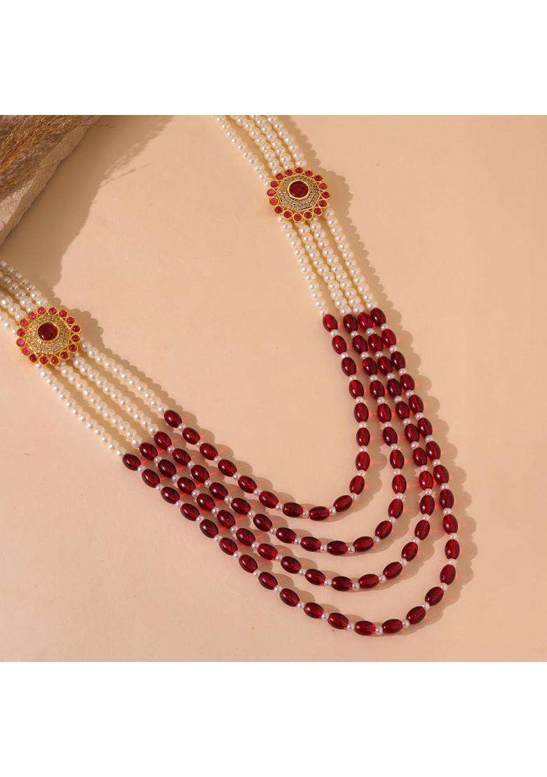 Voylla Gold Kings of Rajasthan Rajaro Mala Necklace for Men Wedding Dulha Groom Traditional Ethnic Royal - Indya