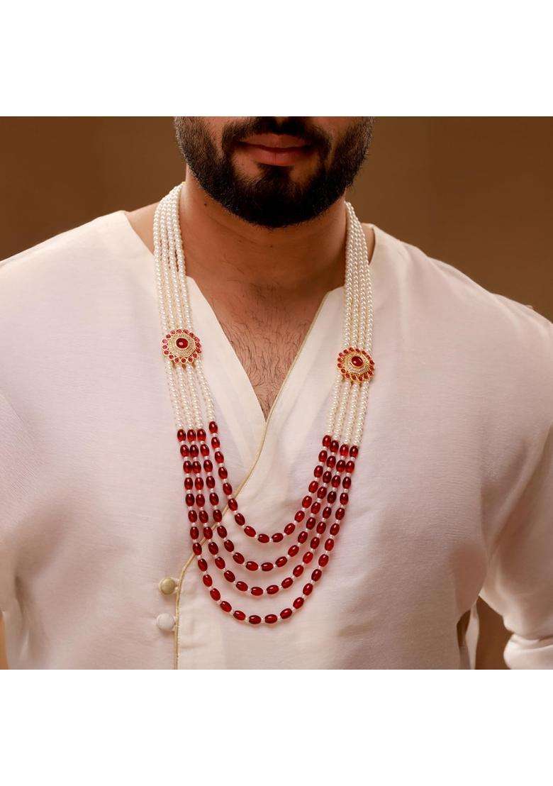 Voylla Gold Kings of Rajasthan Rajaro Mala Necklace for Men Wedding Dulha Groom Traditional Ethnic Royal - Indya