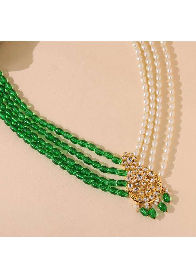 Voylla Gold Kings of Rajasthan Sisod Mala Necklace for Men Wedding Dulha Groom Traditional Ethnic Royal - Indya