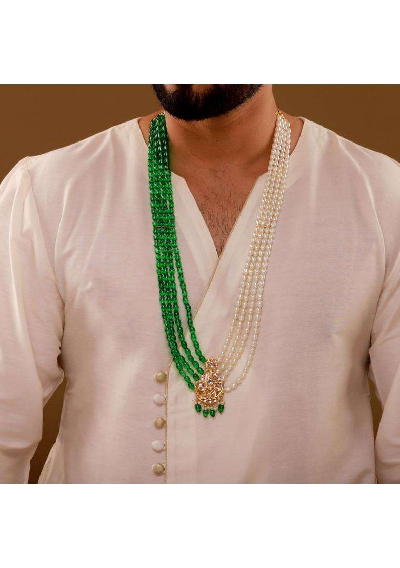 Voylla Gold Kings of Rajasthan Sisod Mala Necklace for Men Wedding Dulha Groom Traditional Ethnic Royal - Indya