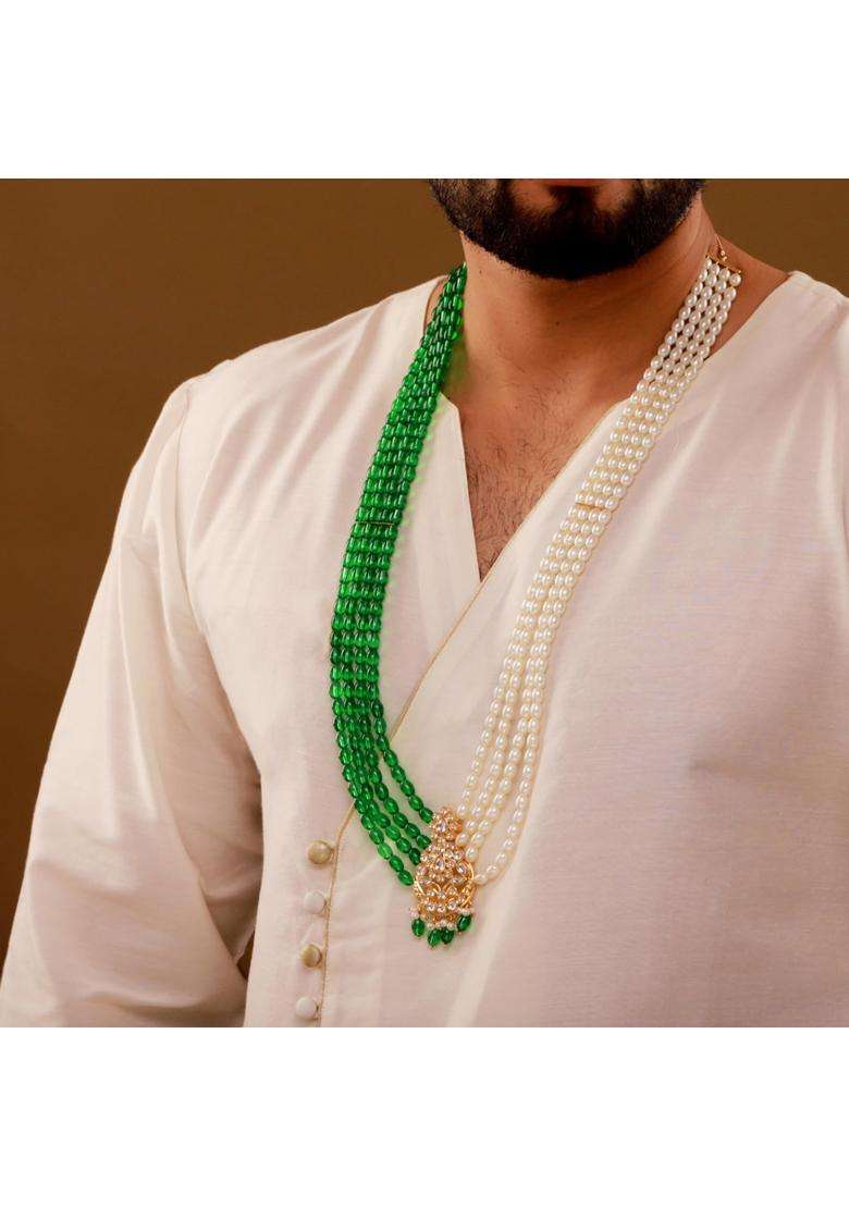 Voylla Gold Kings of Rajasthan Sisod Mala Necklace for Men Wedding Dulha Groom Traditional Ethnic Royal - Indya