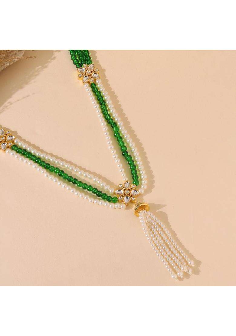 Voylla Gold Kings of Rajasthan Chandravar Mala Necklace for Men Wedding Dulha Groom Traditional Ethnic Royal - Indya