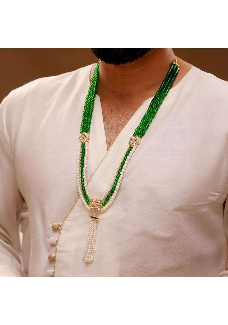 Voylla Gold Kings of Rajasthan Chandravar Mala Necklace for Men Wedding Dulha Groom Traditional Ethnic Royal - Indya