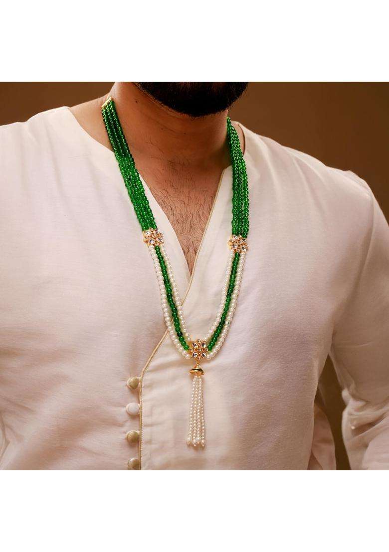 Voylla Gold Kings of Rajasthan Chandravar Mala Necklace for Men Wedding Dulha Groom Traditional Ethnic Royal - Indya
