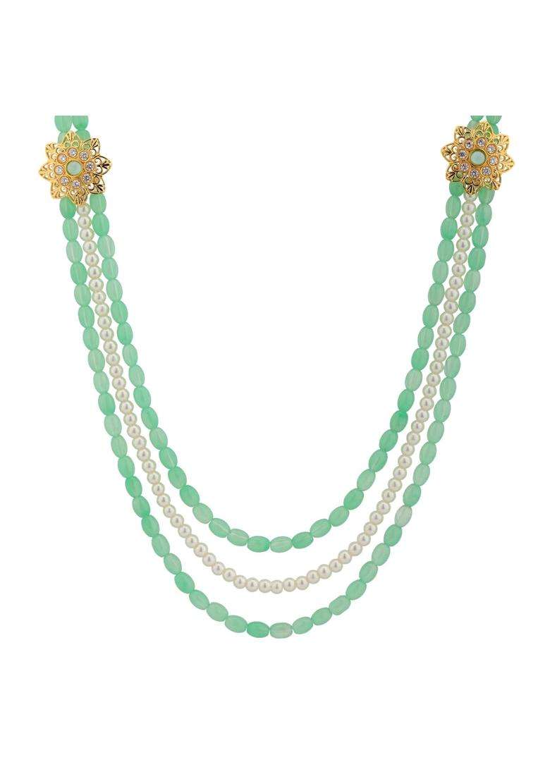 Voylla Gold Kings of Rajasthan Vajrasen Mala Necklace for Men Wedding Dulha Groom Traditional Ethnic Royal - Indya