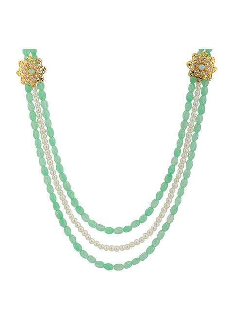 Voylla Gold Kings of Rajasthan Vajrasen Mala Necklace for Men Wedding Dulha Groom Traditional Ethnic Royal