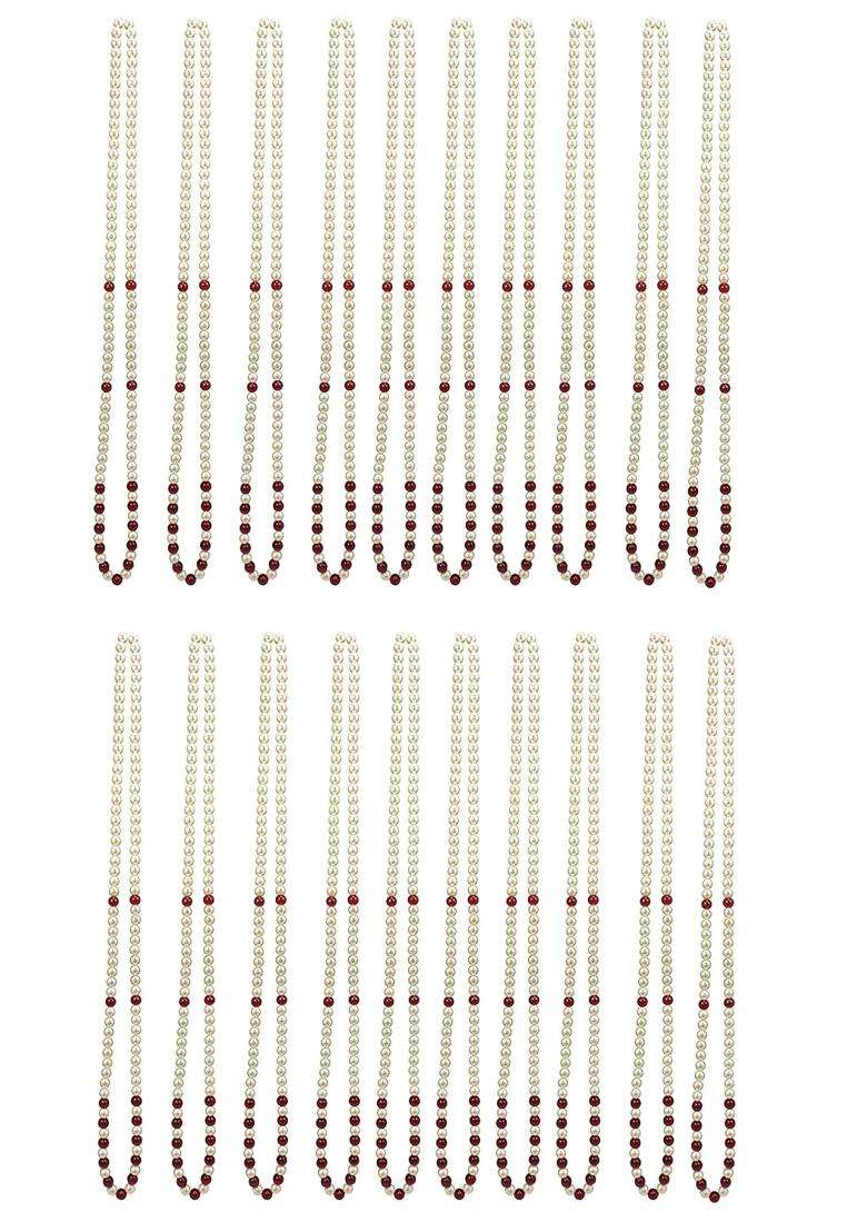 Raadhe Creation Swagat Mala Single Layered Traditional Gold Plated Dulha Moti Mala with Beads Maharaja Haar - Indya