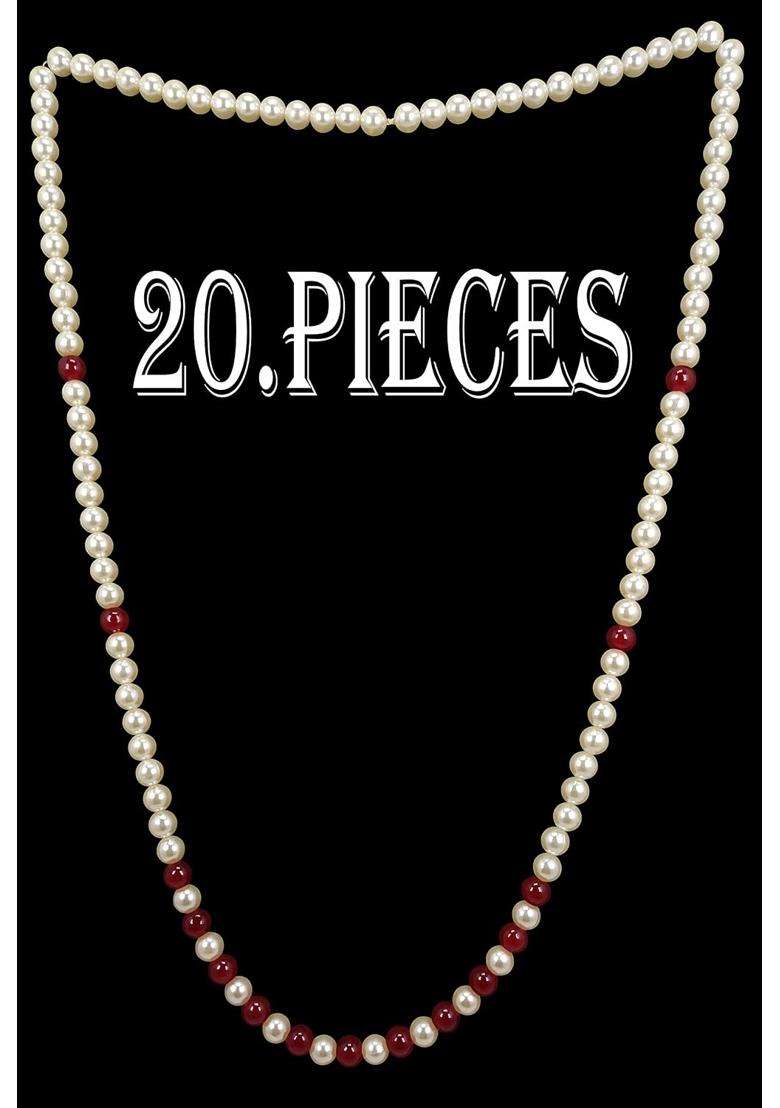 Raadhe Creation Swagat Mala Single Layered Traditional Gold Plated Dulha Moti Mala with Beads Maharaja Haar - Indya