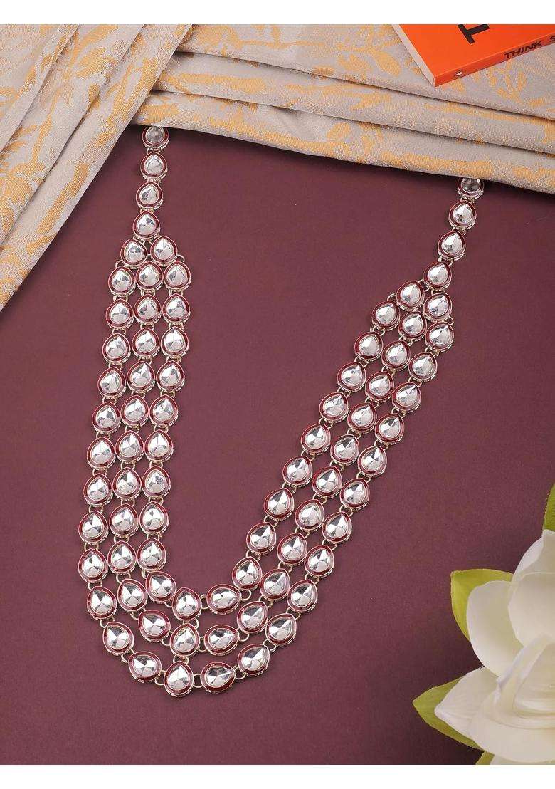 Jiyanshi Fashion Traditional Kundan Necklace for Men Royal Groom Wedding Jewellery - Indya