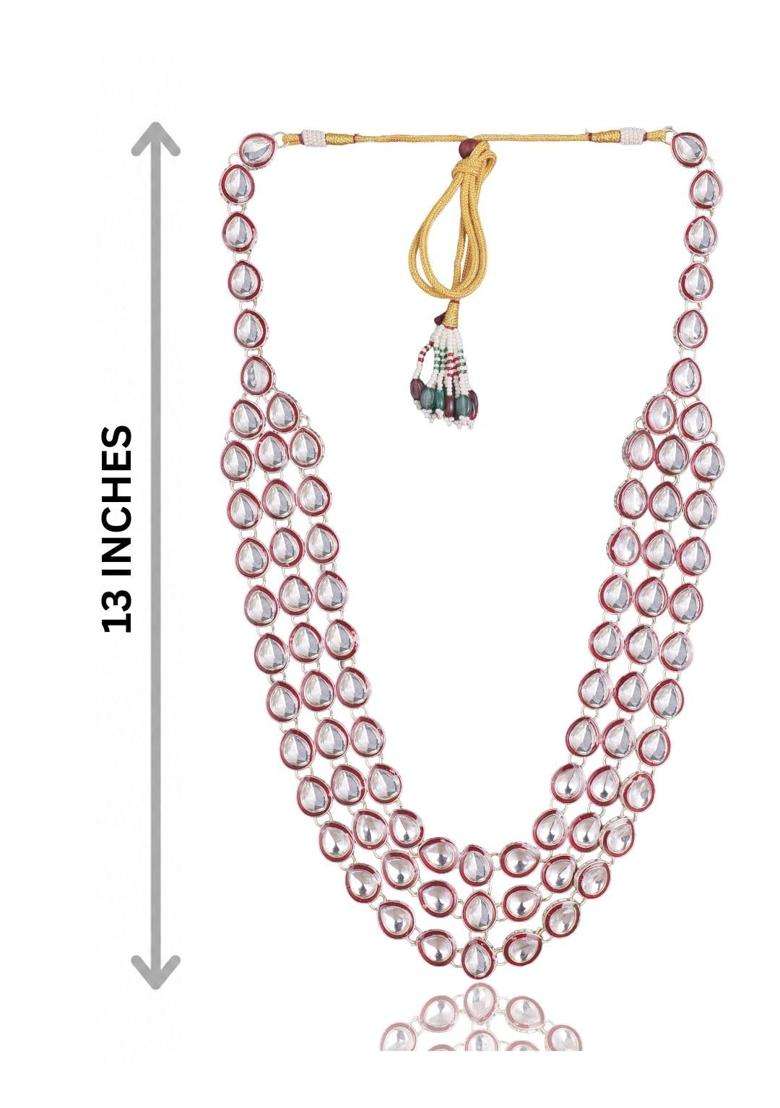 Jiyanshi Fashion Traditional Kundan Necklace for Men Royal Groom Wedding Jewellery - Indya
