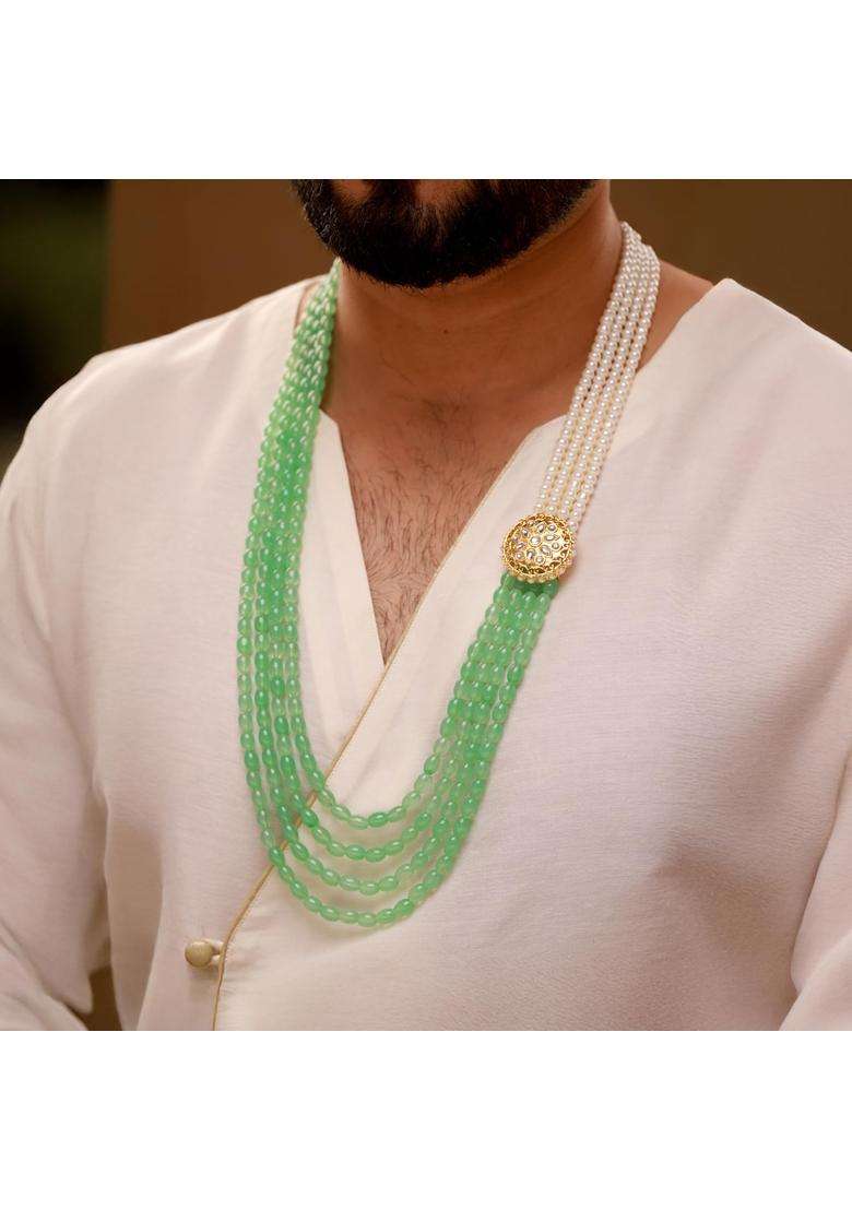 Voylla Gold Kings of Rajasthan Yoddharaj Mala Necklace for Men Wedding Dulha Groom Traditional Ethnic Royal - Indya