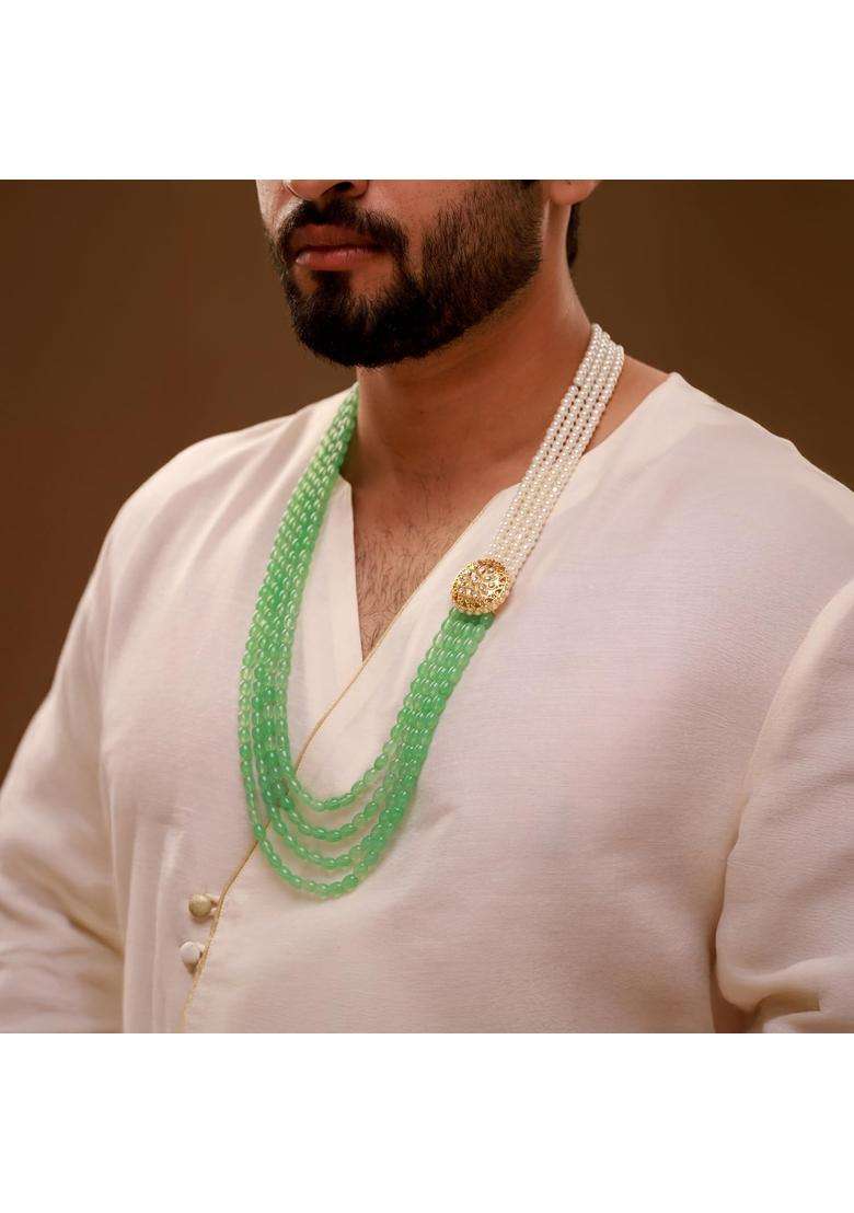 Voylla Gold Kings of Rajasthan Yoddharaj Mala Necklace for Men Wedding Dulha Groom Traditional Ethnic Royal - Indya