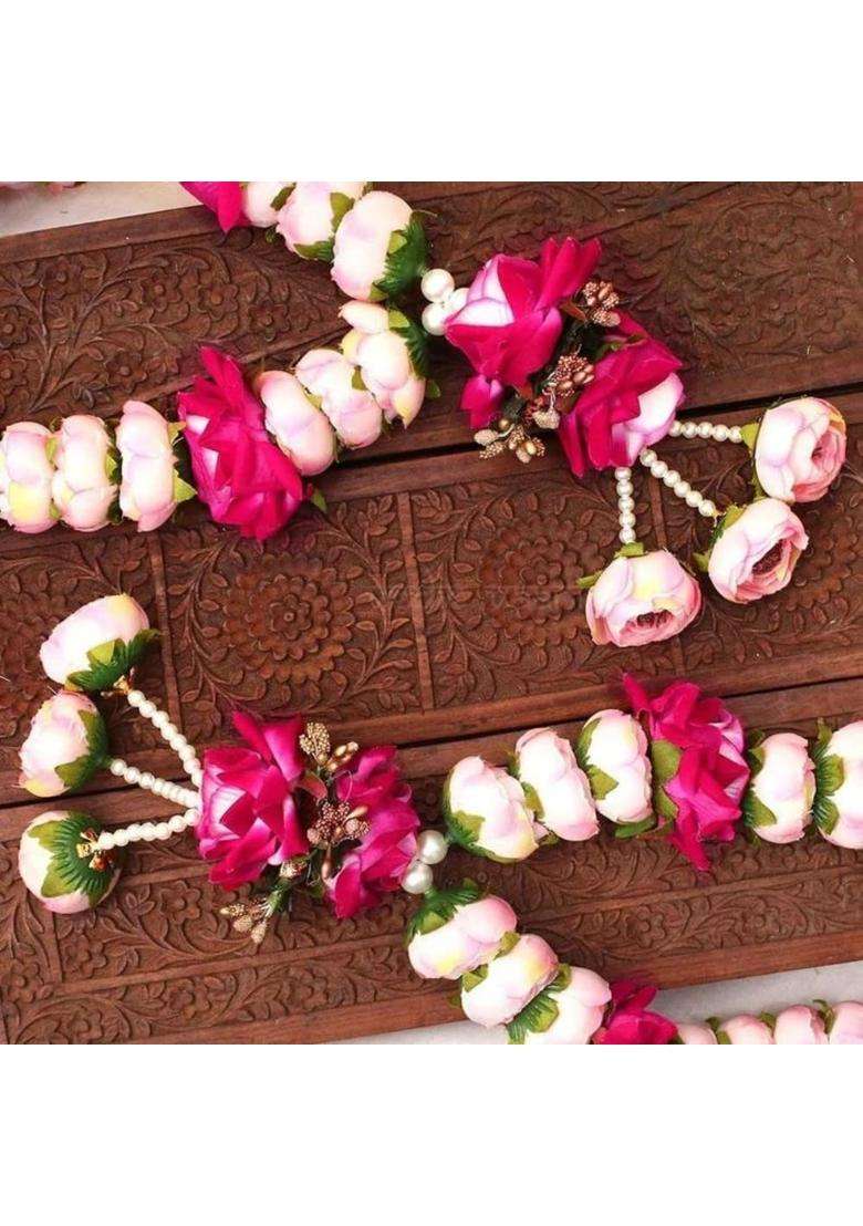 IGH Pink India Gift Hub Handmade Shubh Vivah Artificial Flowers Mala Gift for Groom Bridal Pack of 2 - Indya