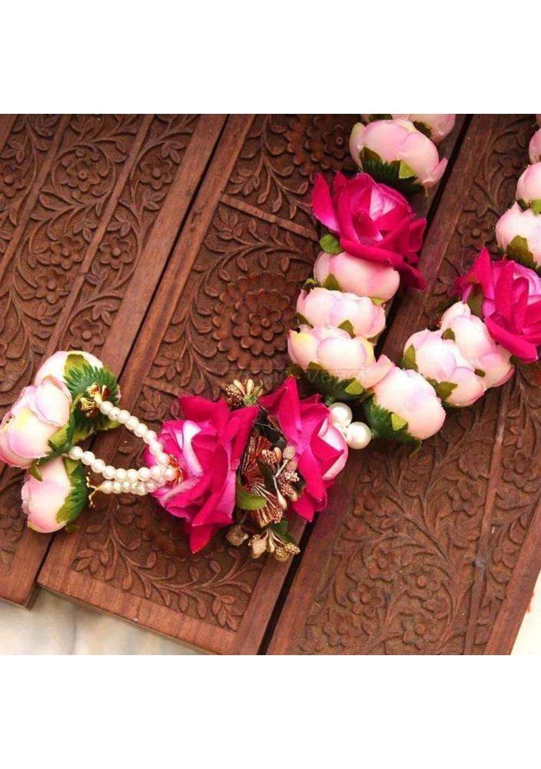 IGH Pink India Gift Hub Handmade Shubh Vivah Artificial Flowers Mala Gift for Groom Bridal Pack of 2 - Indya