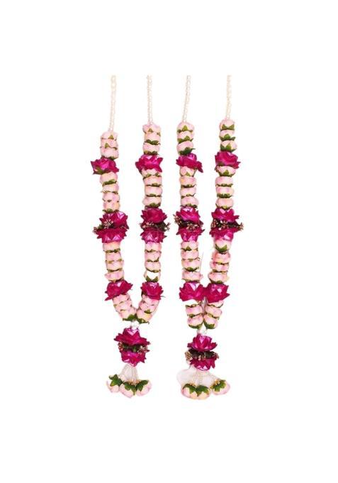 IGH Pink India Gift Hub Handmade Shubh Vivah Artificial Flowers Mala Gift for Groom Bridal Pack of 2