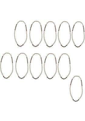 Manbhar GEMS Pearl Necklace Swagat Mala Single Layered 8MM 26 Inch Traditional Dulha Moti Mala with Beads