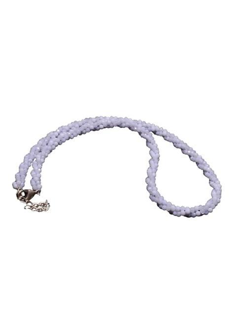 Natural Blue Opal Gemstone Round Faceted Beads Necklace for Men Women Boys and Girls