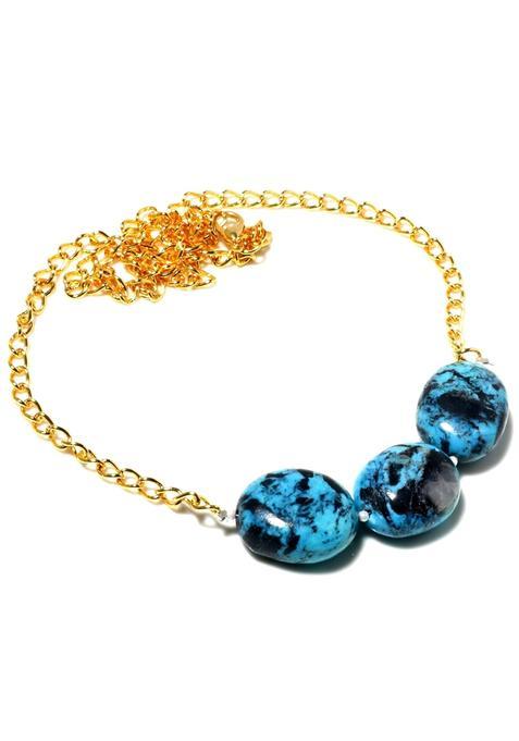 Exclusive AAA Plus Quality Arizona Turquoise Round Gemstone Necklace for Men Women Boys and Girls