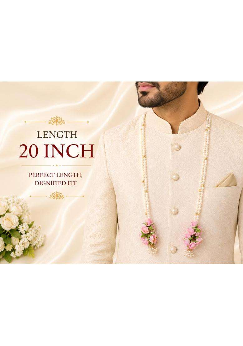 Milni Ceremony Mala Swagat Haar Garland Set Punjabi Wedding Varmala Welcome Dupatta Entry Garlands - Indya