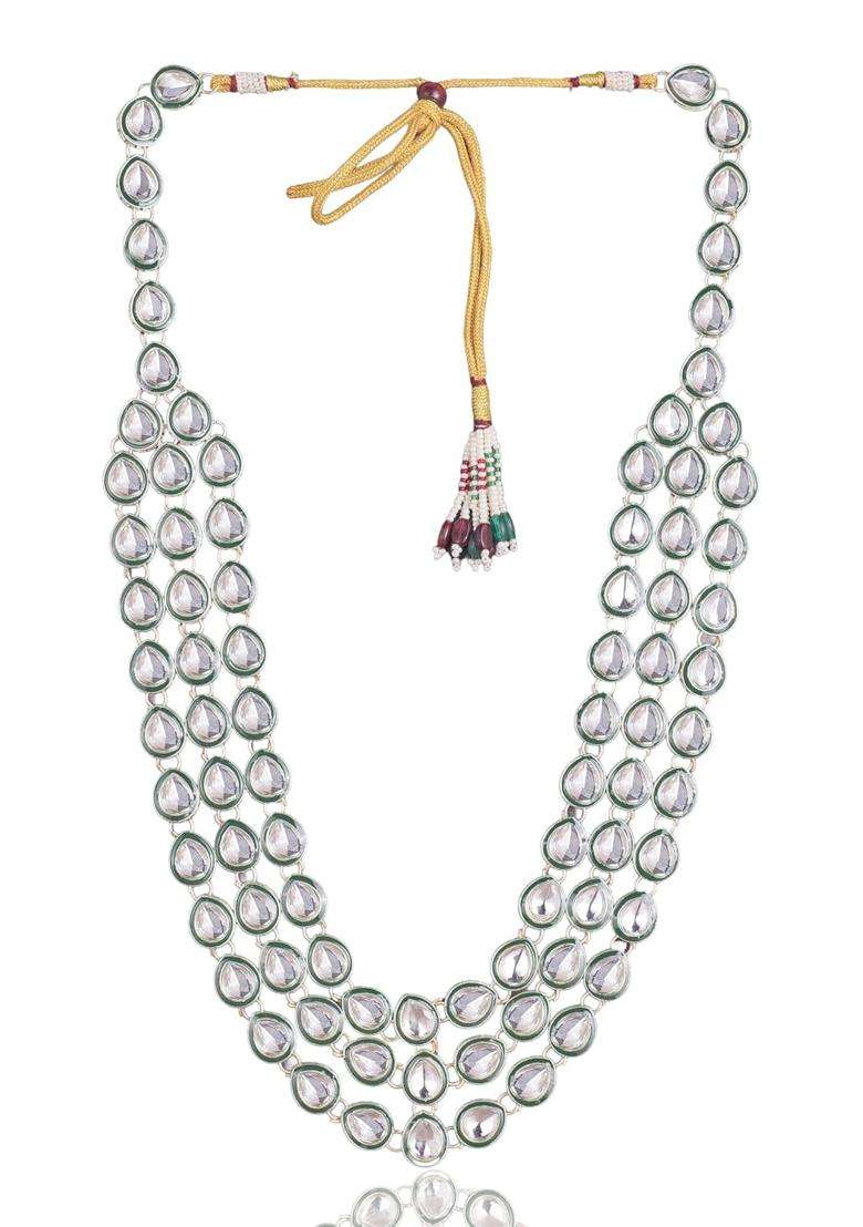 Jiyanshi Fashion Kundan Necklace for Men Traditional Indian Kundan Mala - Indya