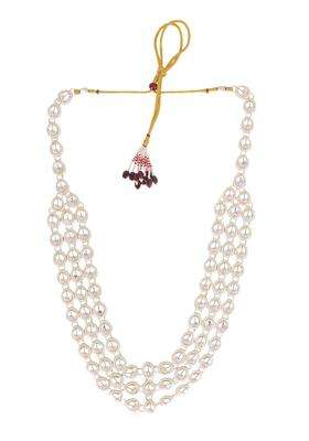 Jiyanshi Fashion White Kundan Necklace for Men Traditional Necklace for Men