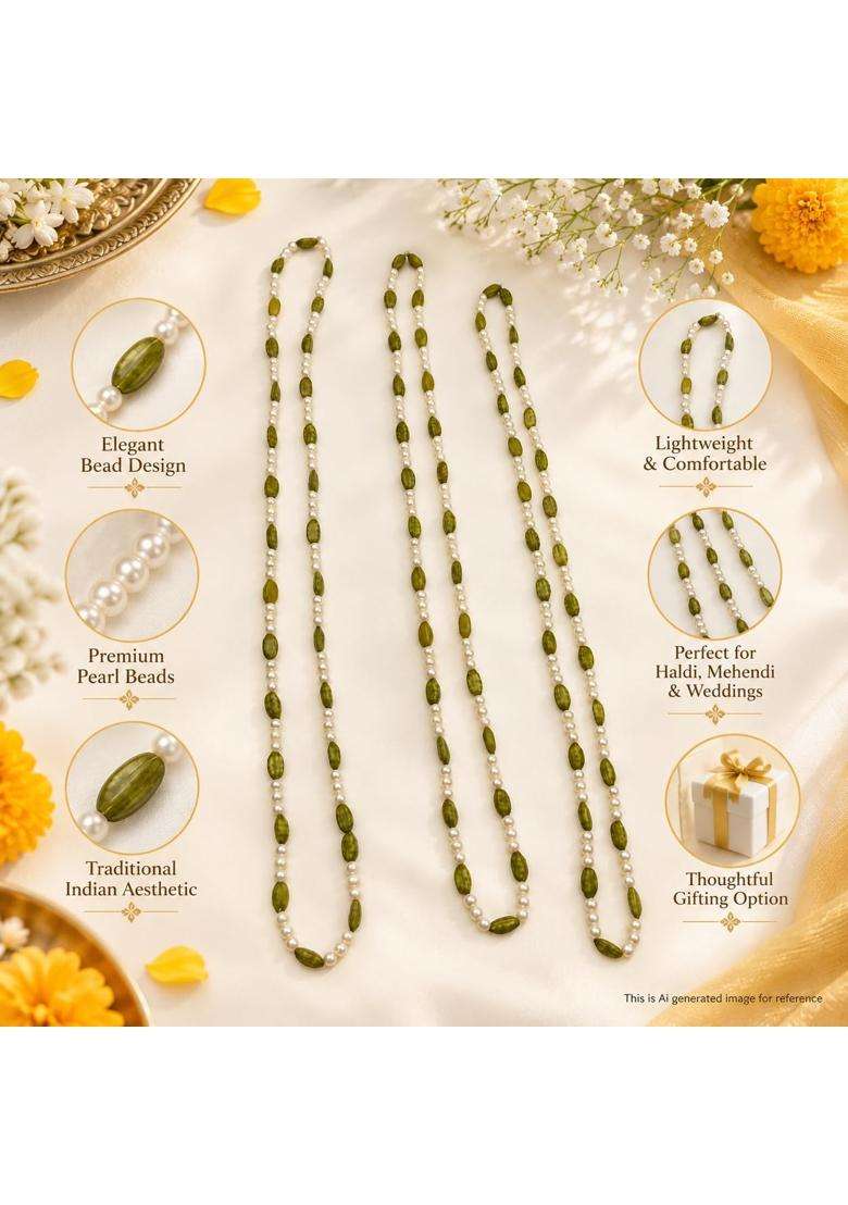 Green Artificial Elaichi Milni Mala Varmala for Groom and Bride Indian Wedding Garland - Indya