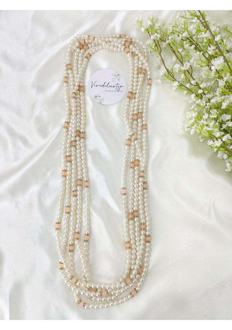 White Milni Ceremony Mala for Barati Swagat Punjabi Wedding Haar - Indya
