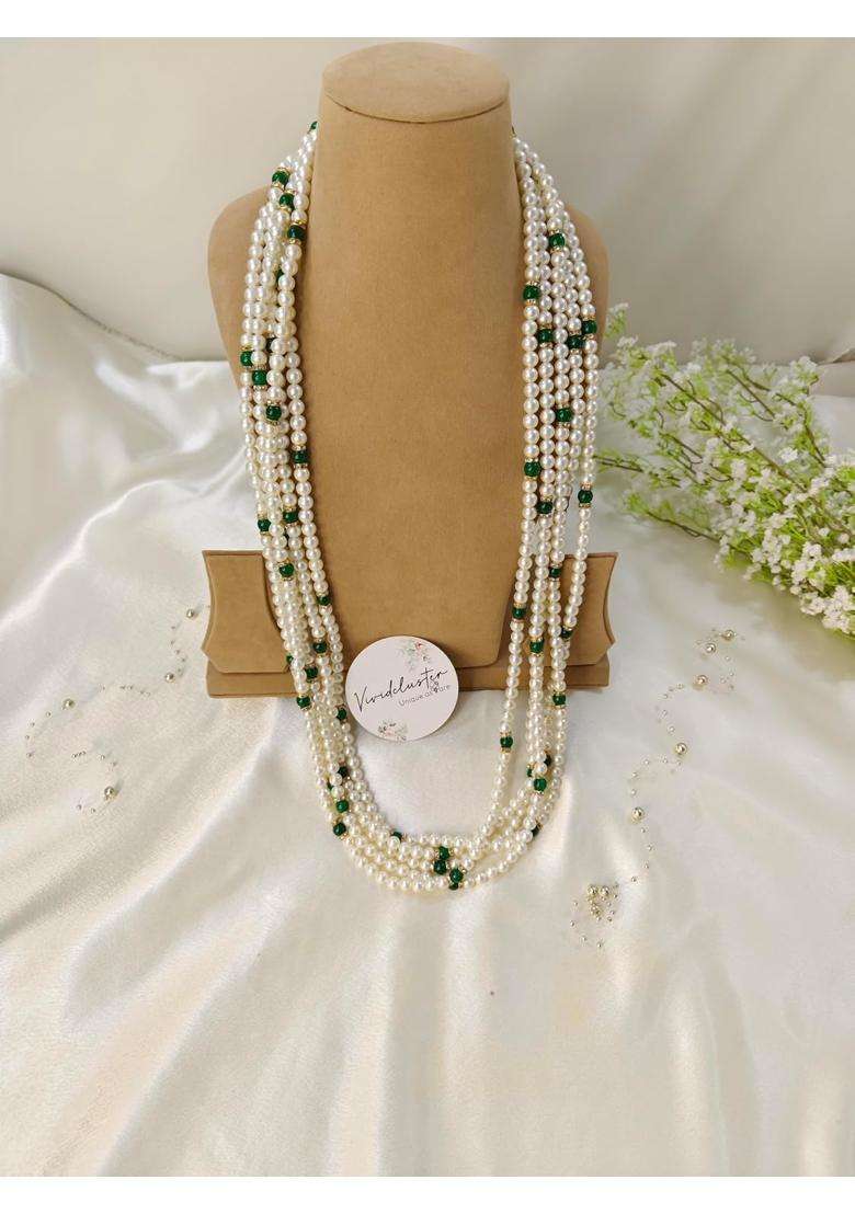 White Milni Ceremony Mala for Barati Swagat Punjabi Wedding Haar - Indya
