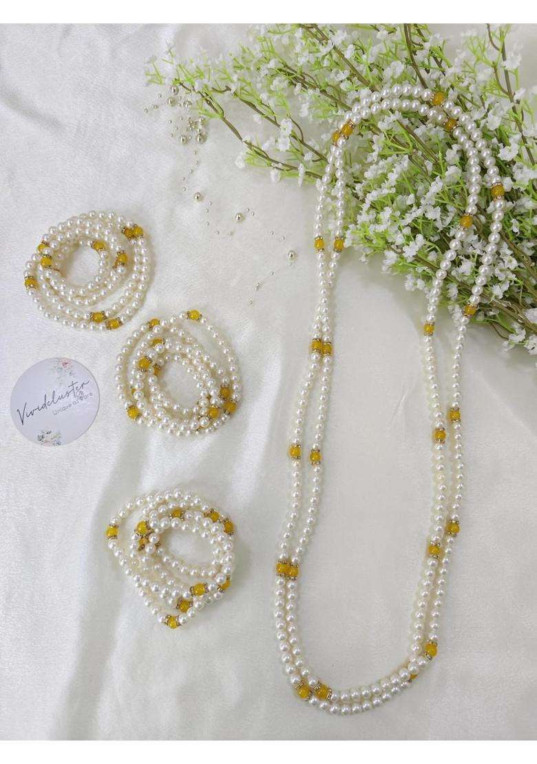 White Milni Ceremony Mala for Barati Swagat Punjabi Wedding Haar - Indya