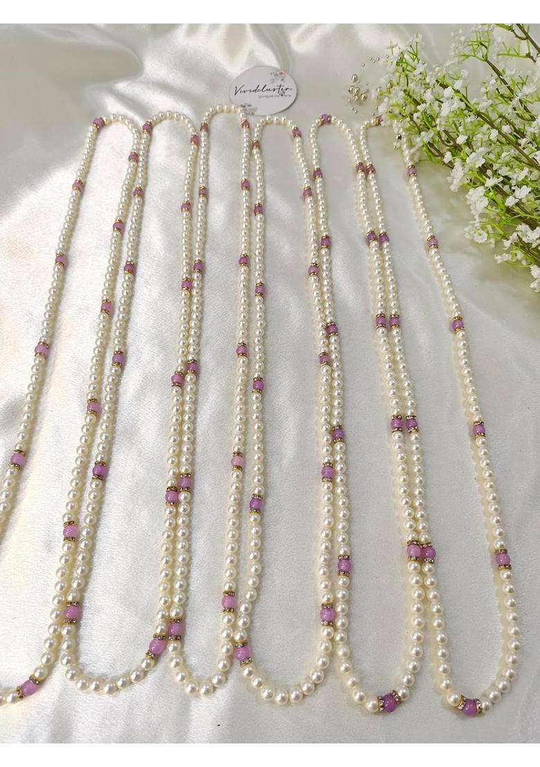 White Milni Ceremony Mala for Barati Swagat Punjabi Wedding Haar - Indya