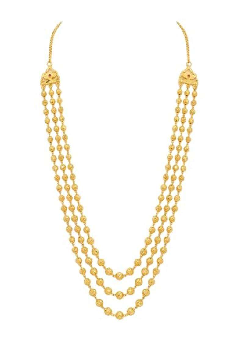 Ranisarkar Jewellery Gold Plated 3 Layer Mohanmal Necklace for Men - Indya