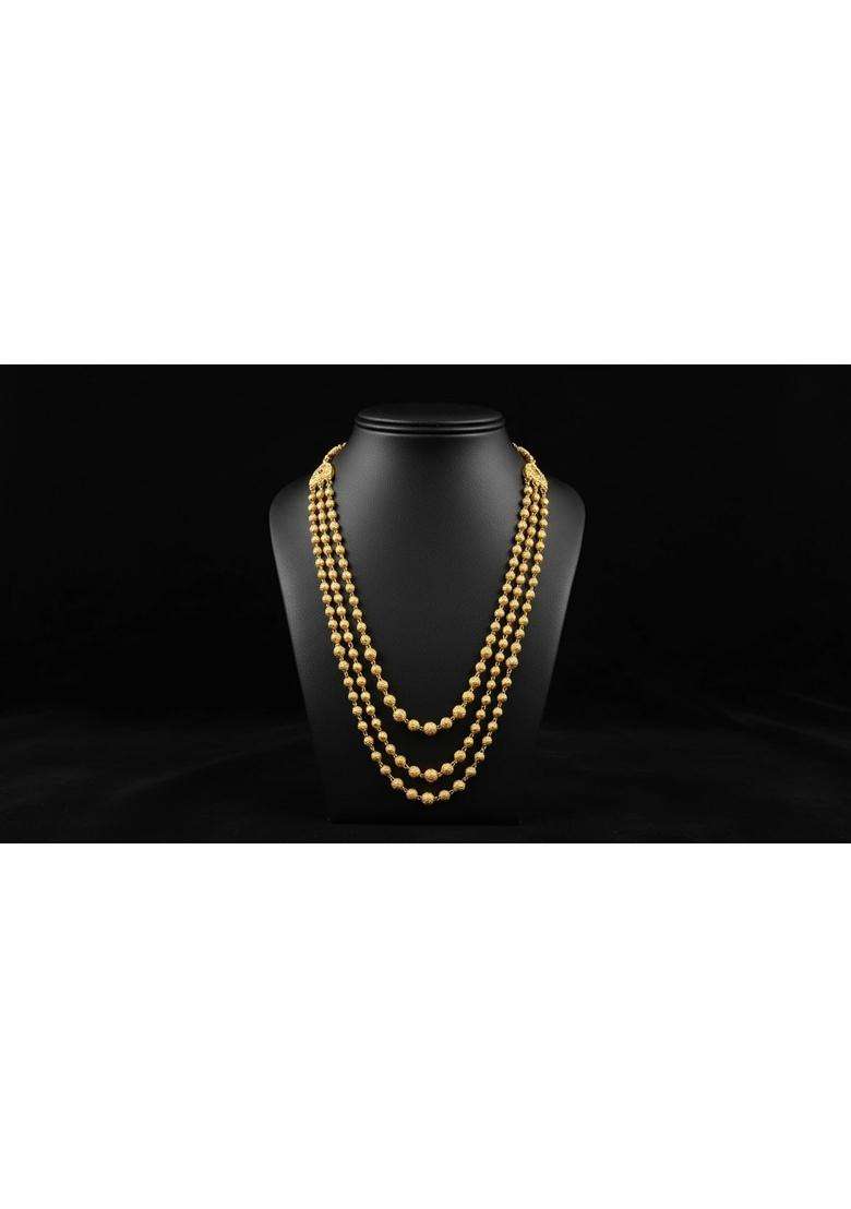 Ranisarkar Jewellery Gold Plated 3 Layer Mohanmal Necklace for Men - Indya