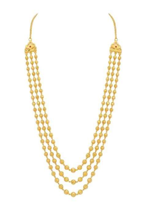 Ranisarkar Jewellery Gold Plated 3 Layer Mohanmal Necklace for Men