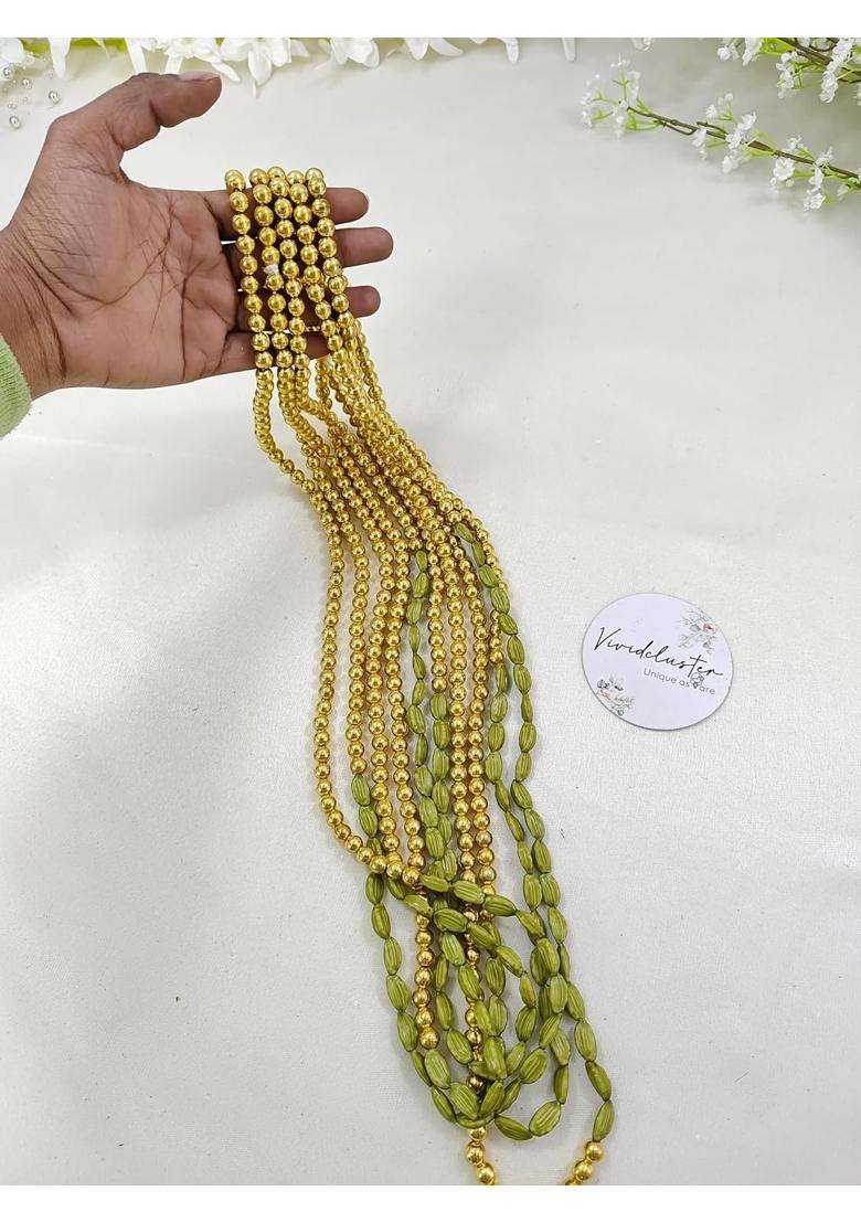 Golden Premium Elaichi Milni Mala for Wedding and Groom Elaichi Garland for Barat Bride and Ceremony - Indya