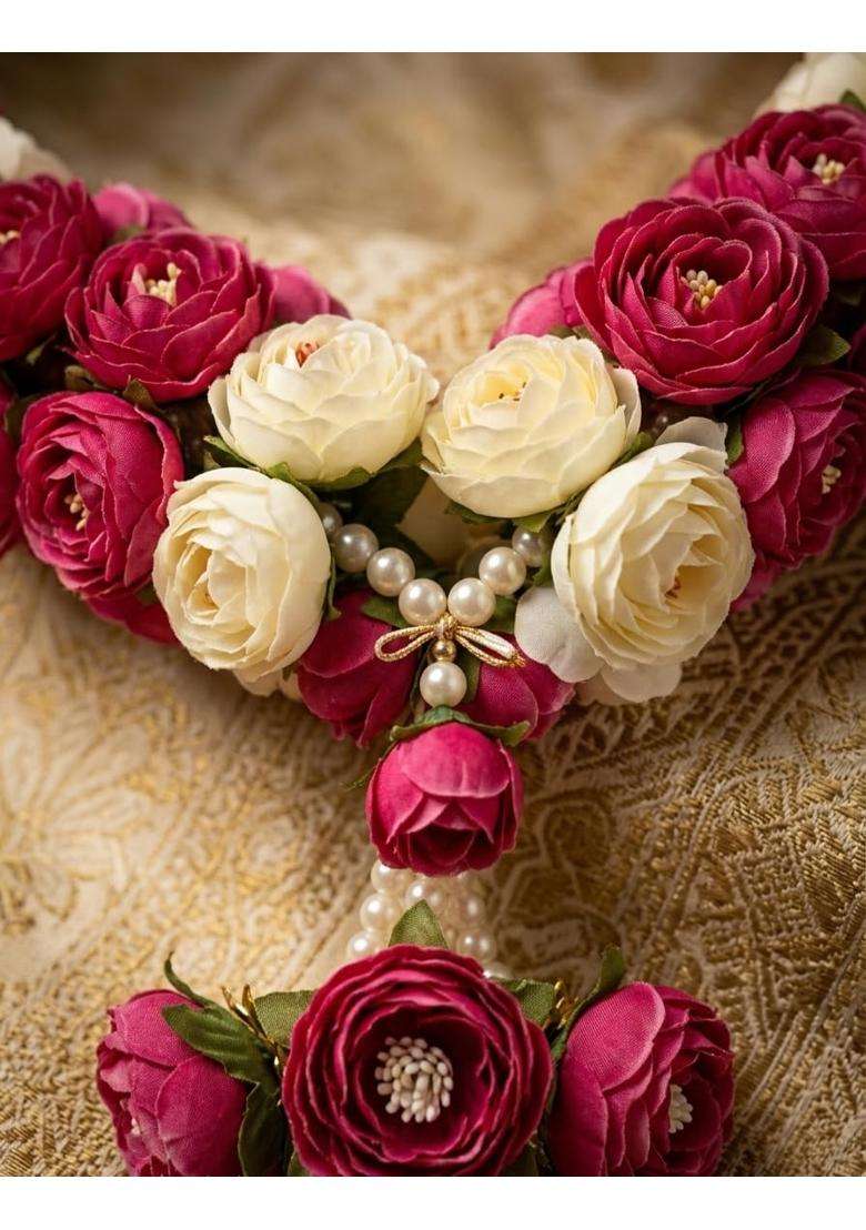 Elegant Handmade Indian Wedding Varmala for Bride and Groom 65 CM - Indya