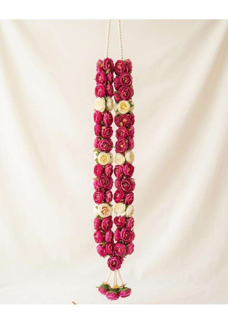 Elegant Handmade Indian Wedding Varmala for Bride and Groom 65 CM - Indya