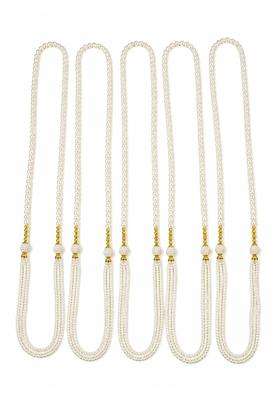 White Milni Mala for Baraatis Wedding Welcome Garland