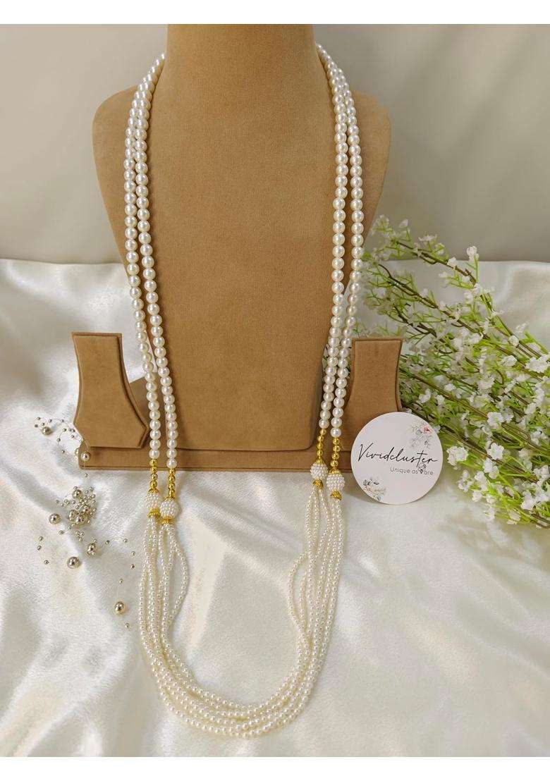White Milni Mala for Baraatis Wedding Welcome Garland - Indya