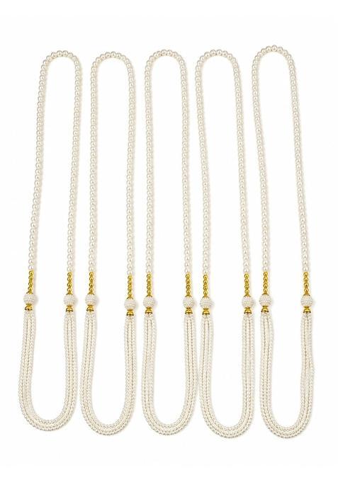 White Milni Mala for Baraatis Wedding Welcome Garland