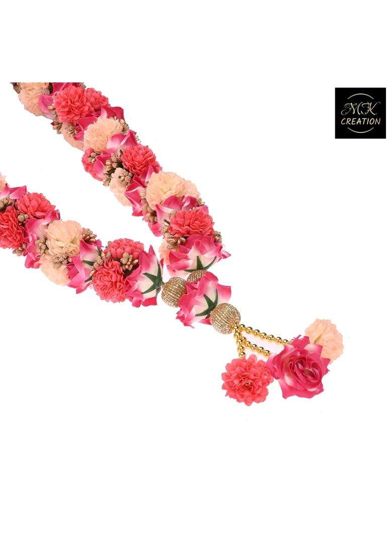 Multicolour M K Creation Everlasting Bloom Garland Mala for God Varmaala or Jaimaala for Bride and Groom 1 - Indya