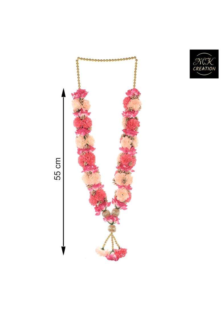 Multicolour M K Creation Everlasting Bloom Garland Mala for God Varmaala or Jaimaala for Bride and Groom 1 - Indya
