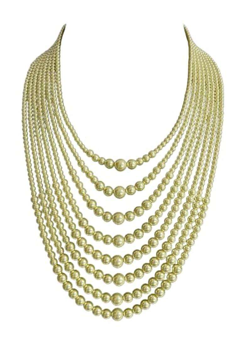 Multi Layered Pearl Beaded Statement Groom Bridal Wedding Stunning Long Necklace Mala for Women Gift for Her - Indya