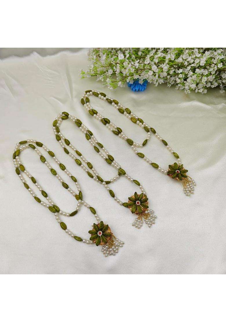 Green Artificial Wedding Garland Elaichi Mala Indian Wedding Mala 50 CM 10 - Indya