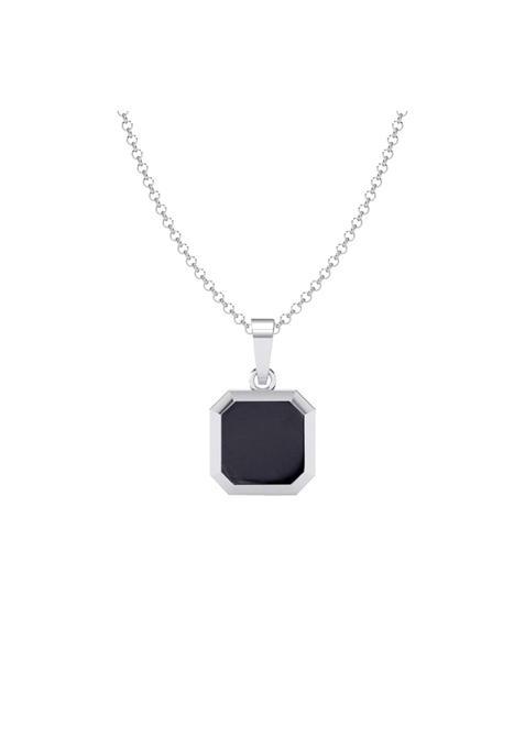 Clara Pure 925 Silver Black Onyx Men Pendant Necklace Gift for Men and Boys