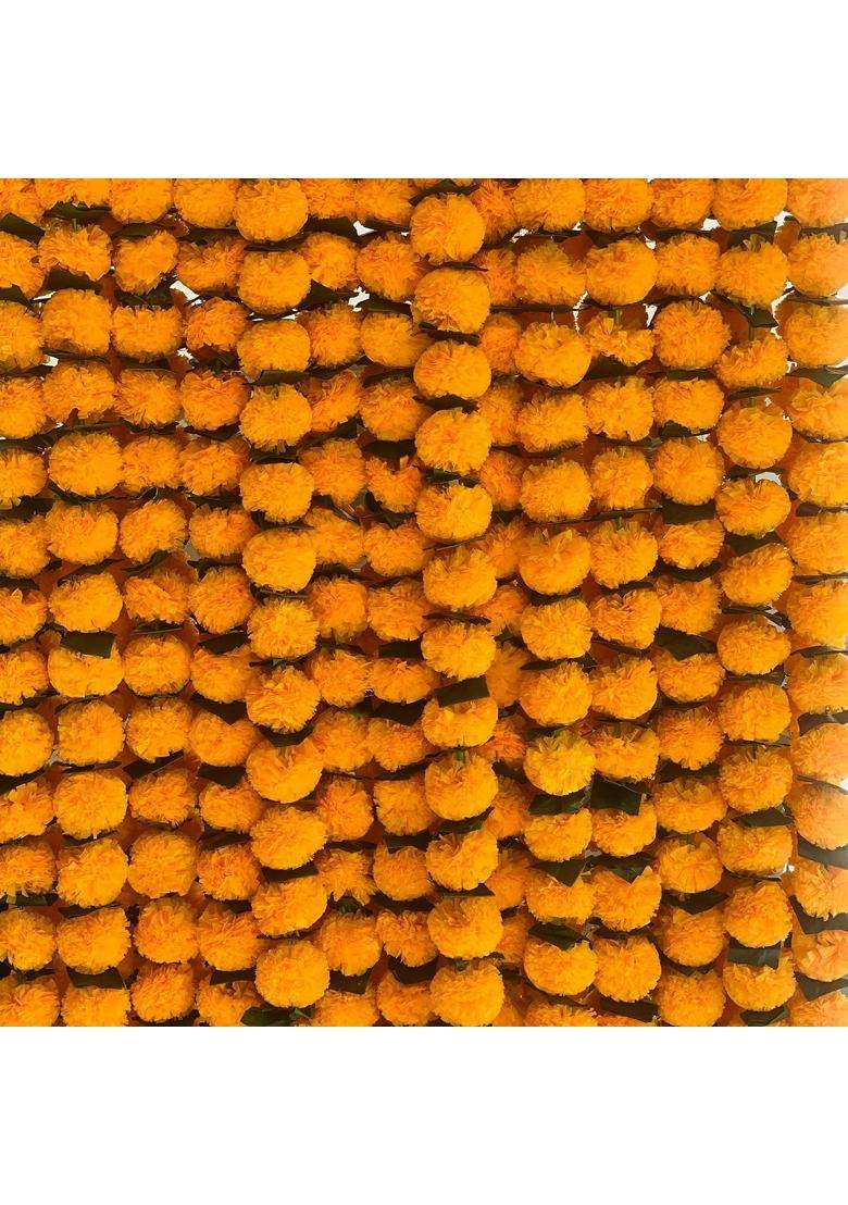 Diyana Impex Marigold Garland for Decoration 5 Feet Long Strands Artificial Marigold Flowers - Indya