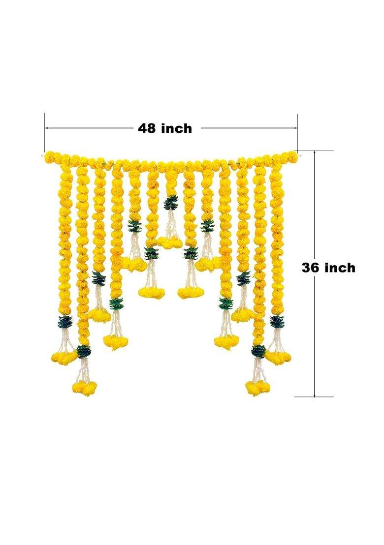 Shreya Fashion Artificial Marigold Flowers Garlands Hanging Door Toran Doorway for Diwali - Indya