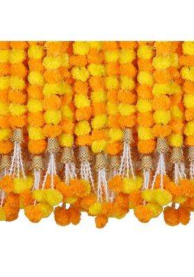 Marubhumi 5 PC 5 Feet Long Strands Artificial Marigold Flowers Garland for Diwali Decor Garland for Decoration